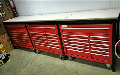 Workshop Table and Toolboxes